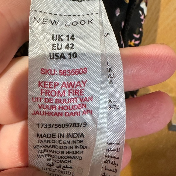 - Black multicoloured Bardot summer dress size 14 newlook new summer holid… - Picture 10 of 11